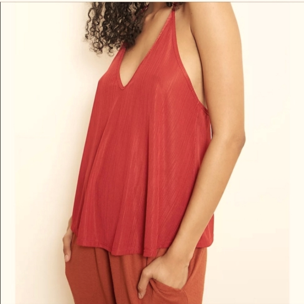 Intimately Free People Slinky Slink Burnt Orange Racerback Tank Top  Size XS